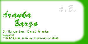 aranka barzo business card