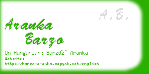 aranka barzo business card